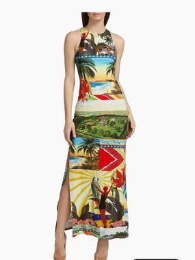 Alice & Olivia Island Dreams Halter Maxi Dress  Sz 6